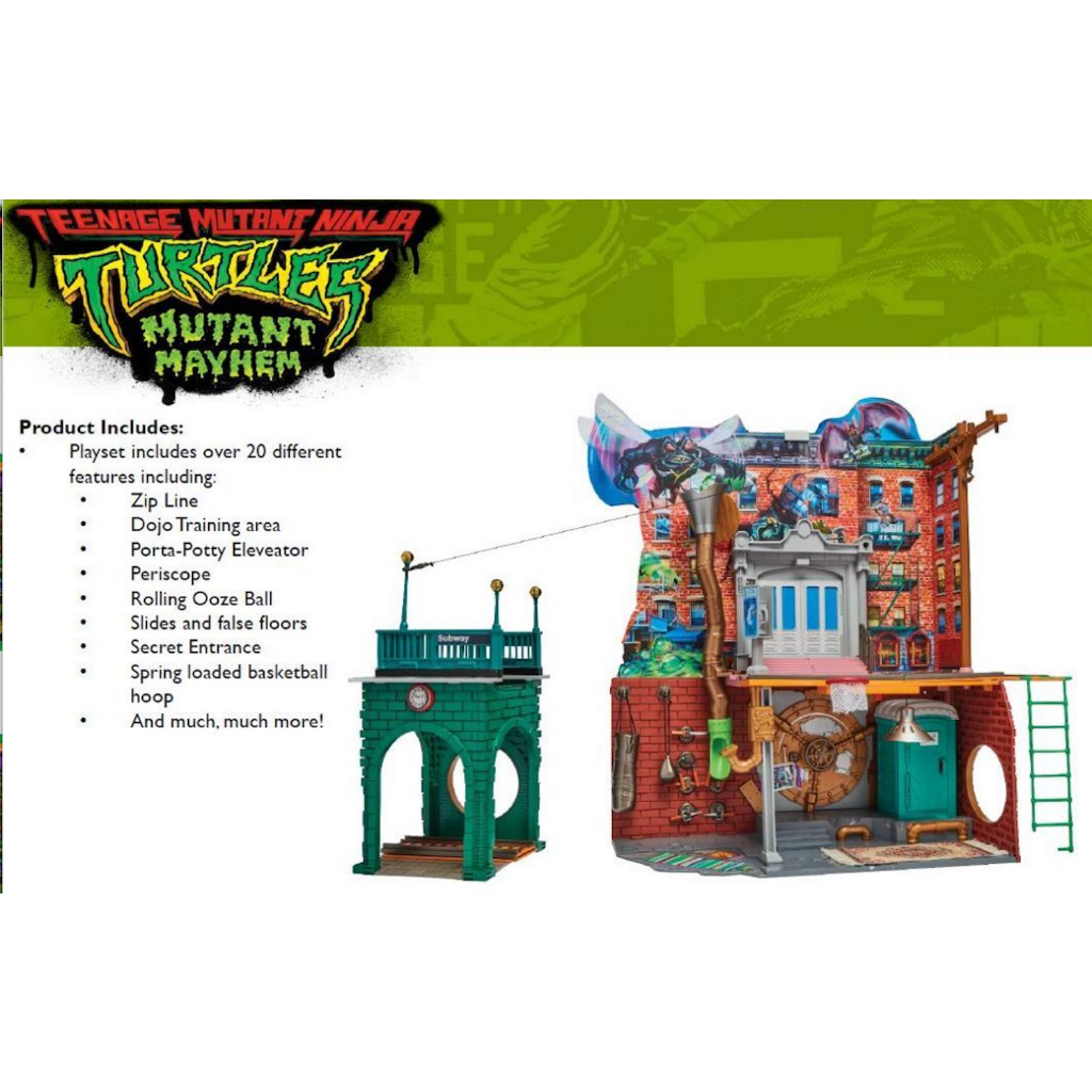 {GOT} TMNT Ninja Turtles Mutant Mayhem Sewer Lair Playset Pizza Van ...