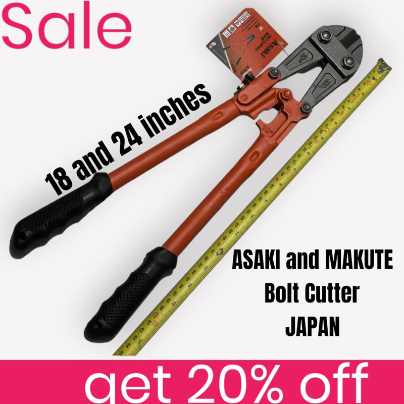 Bolt Cutter 18-24 Inches Chrome Molybdenum Steel Blade Heavy Duty ASAKI ...