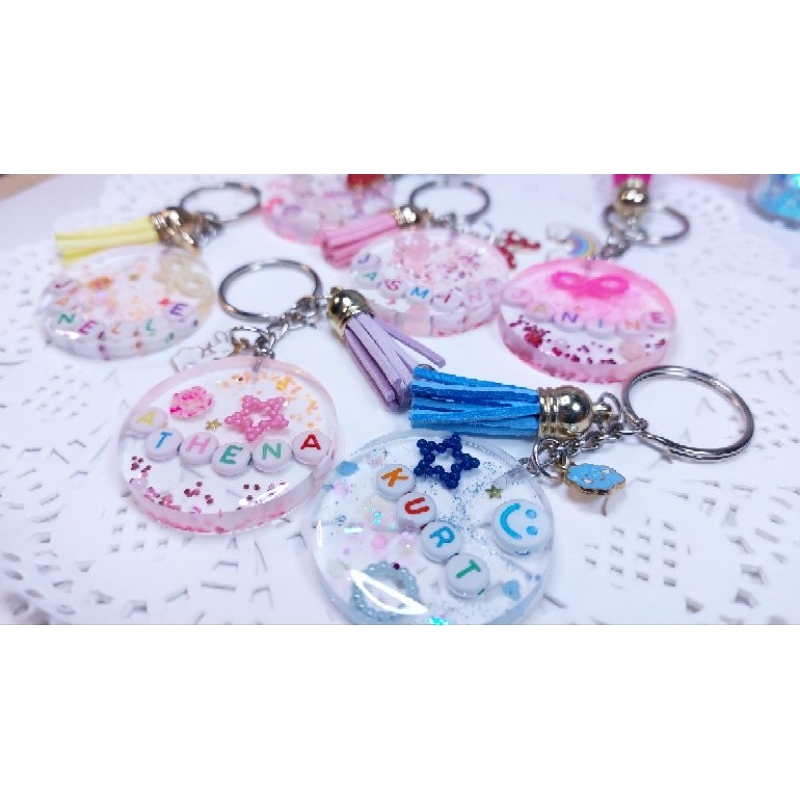 Resin Name Beads Keychain Birthday, Christening Souvenir Gifts ...