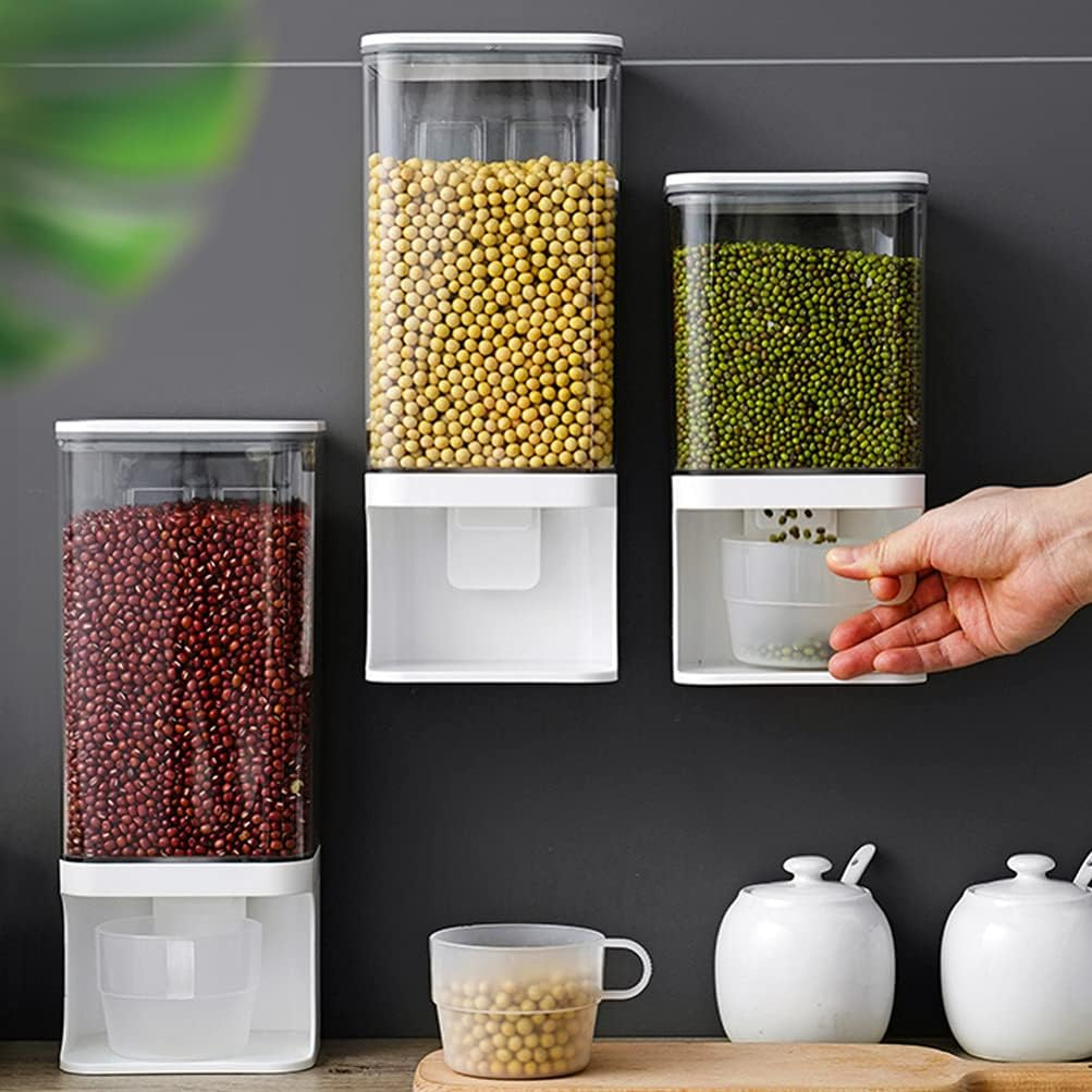 Dailyhome Cereal Grain Dispenser Wall Mount Food Storage Sealed ...