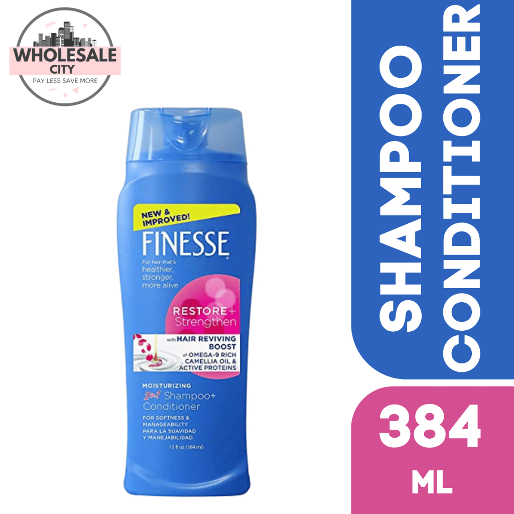 Finesse 2 in 1 restore + strengthen moisturizing shampoo + conditioner