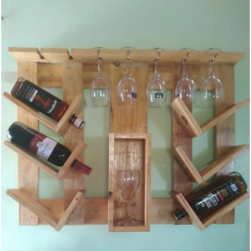 Wine rack with varnish 30inch by 20inches | Shopee Philippines