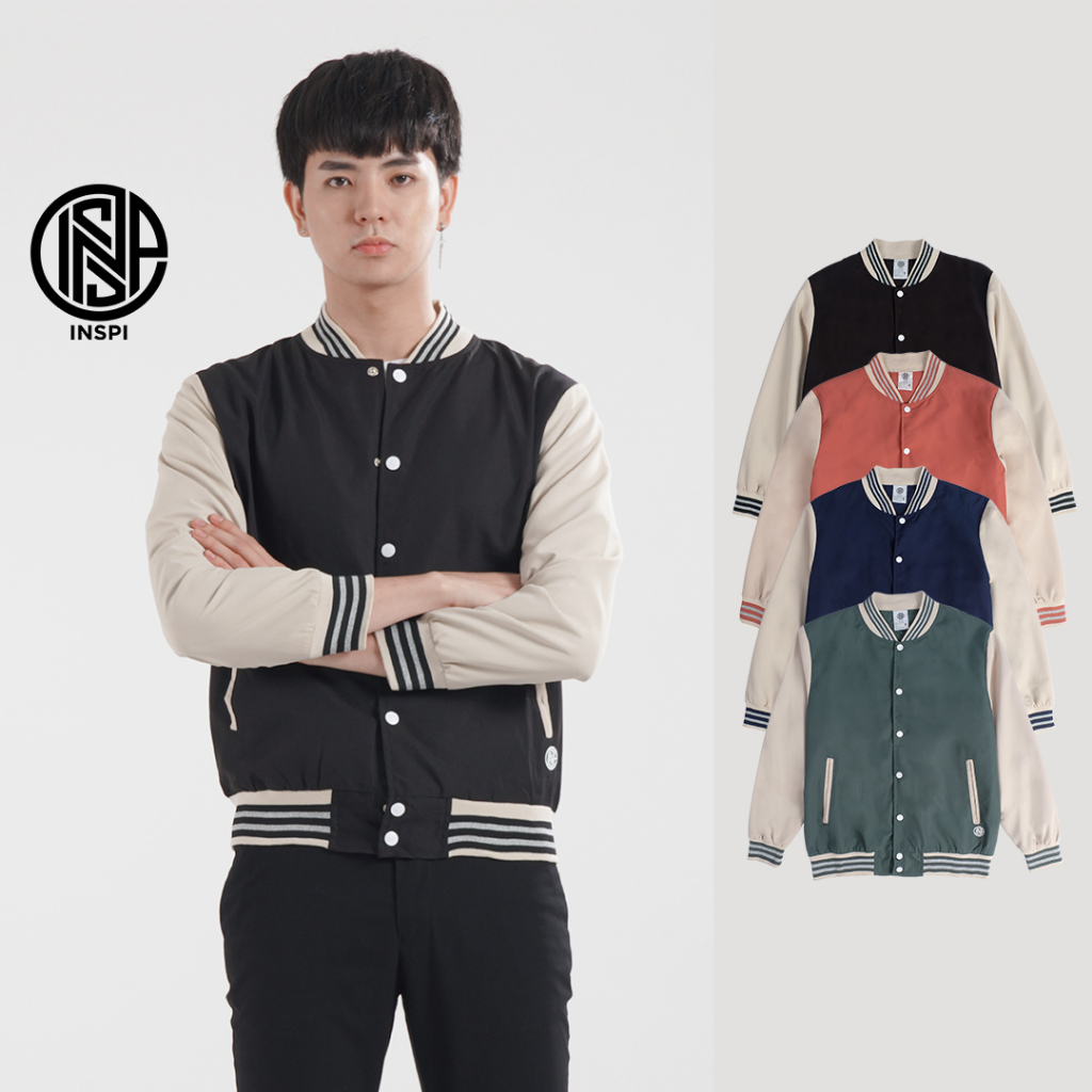 INSPI Varsity Jacket For Men and Women with Buttons and Pockets Korean ...