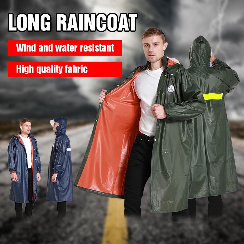 Poncho Raincoat for Motorcycle Rider Thick Nylon Waterproof One-piece ...