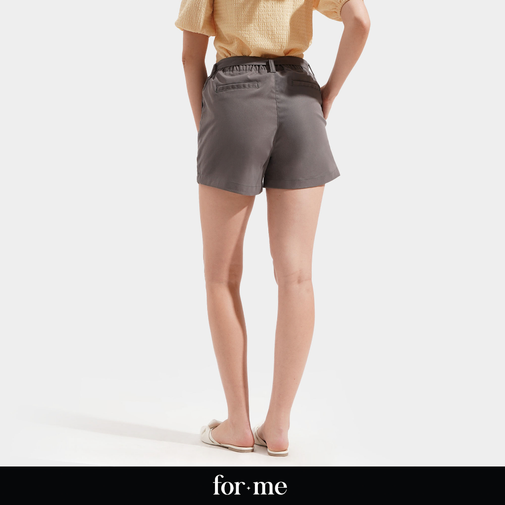 ForMe Smooth Series Tie Waist Pull Up Shorts for Women (Gray/Olive ...