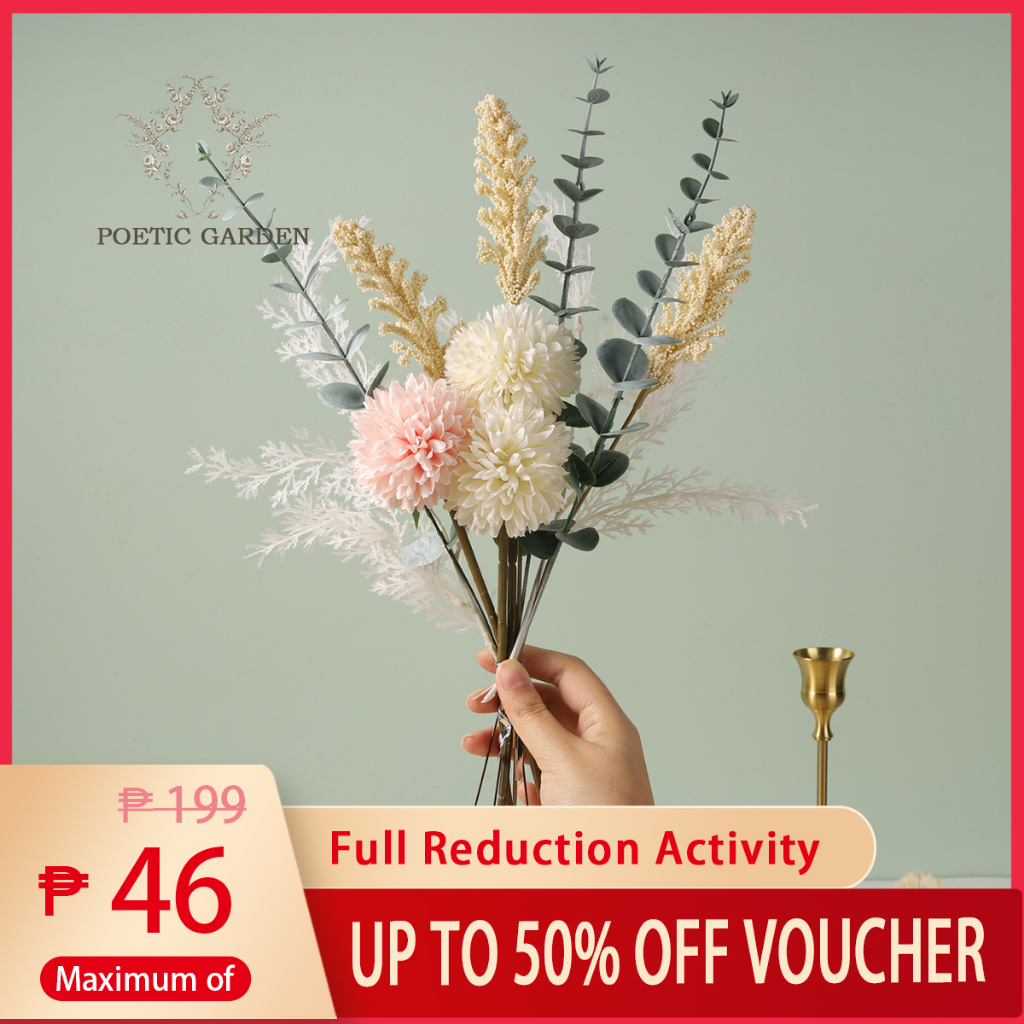 fake flower bouquet Artificial Flowers pampas grass dried For Wedding