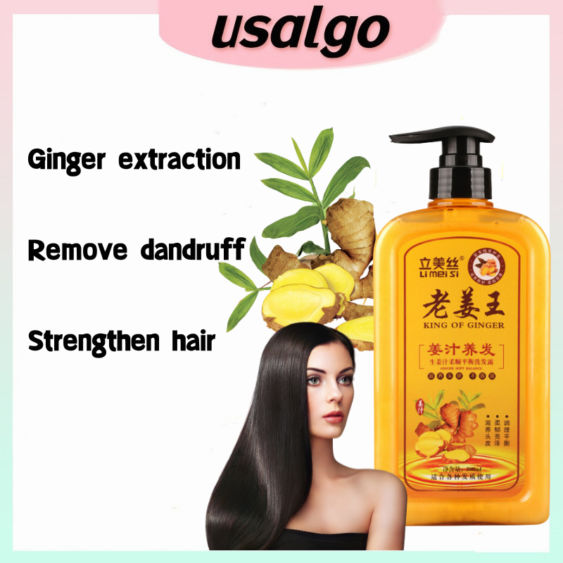 500ml Natural Ginger Shampoo for Hair Loss Herbal Ginger Extract
