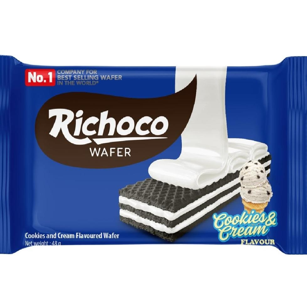 Richoco Wafer Cookies And Cream 48g Shopee Philippines