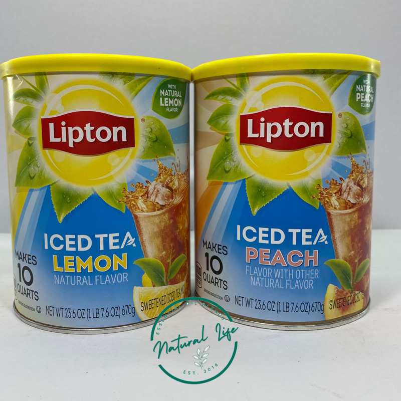 Lipton Iced Tea Mix, Sweetened, Lemon and Peach, 670g Makes 10 Quarts