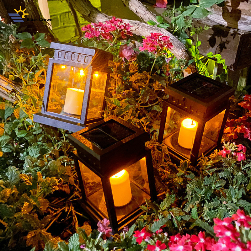 Solar Light Candle LED Outdoor Waterproof Palace Lantern for Sidewalk