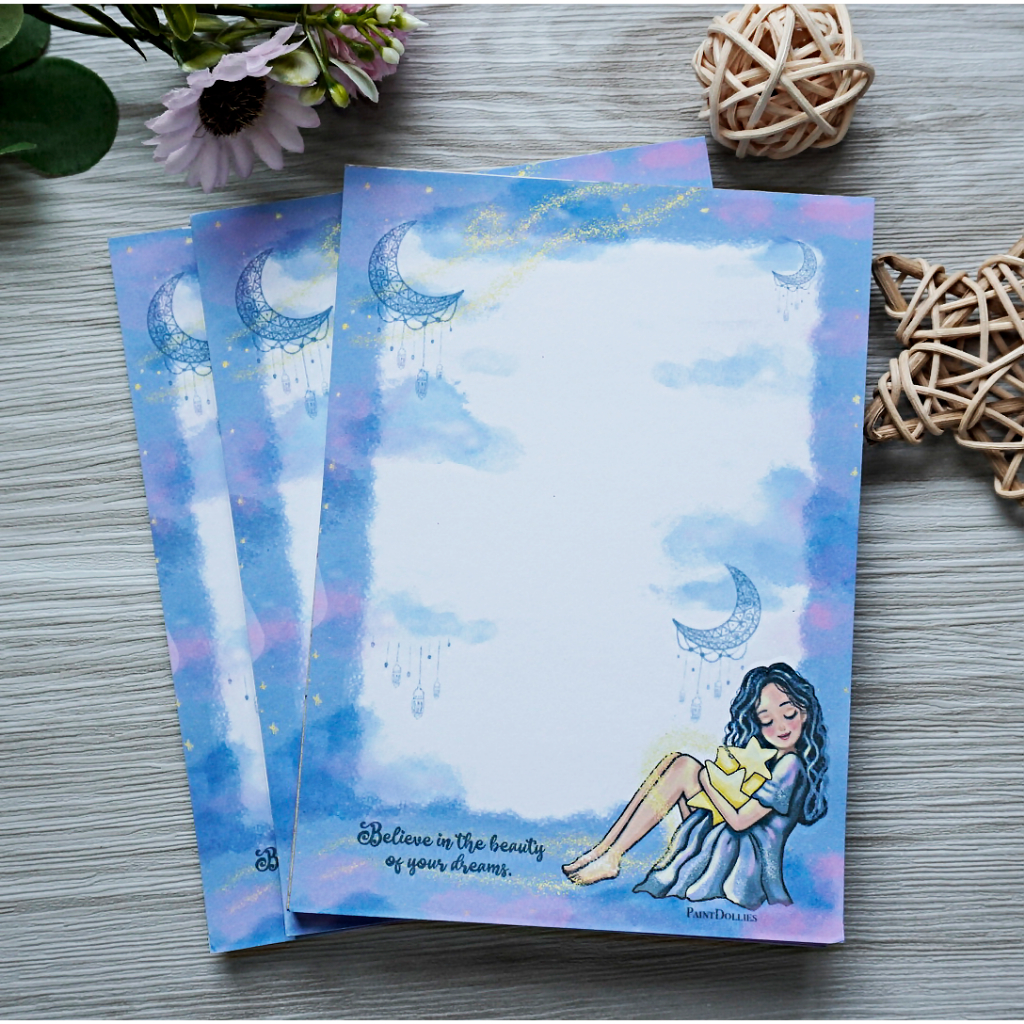 NP005 Cute notepad, starry sky notepad, galaxy notepad, cozy notepad ...