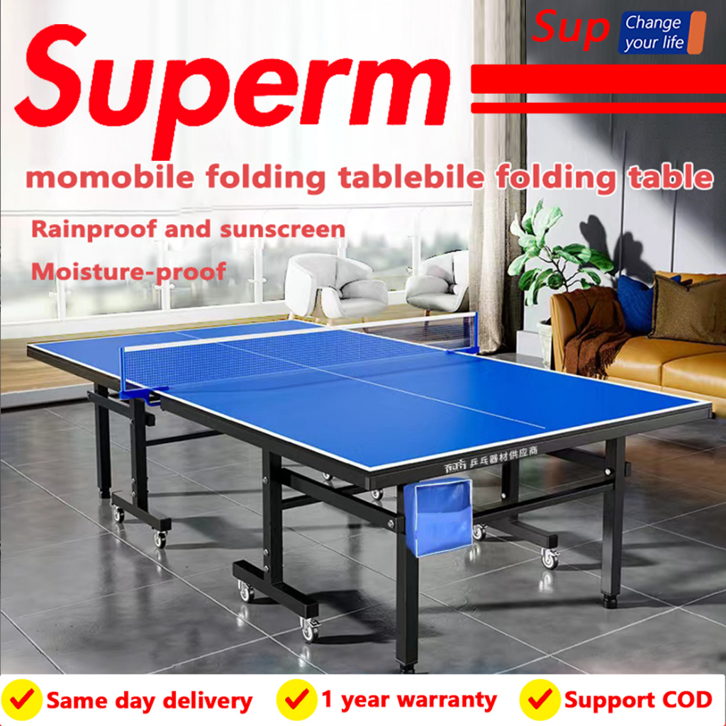 Standard foldable table tennis table home and outdoor leisure sports table with wheels Shopee
