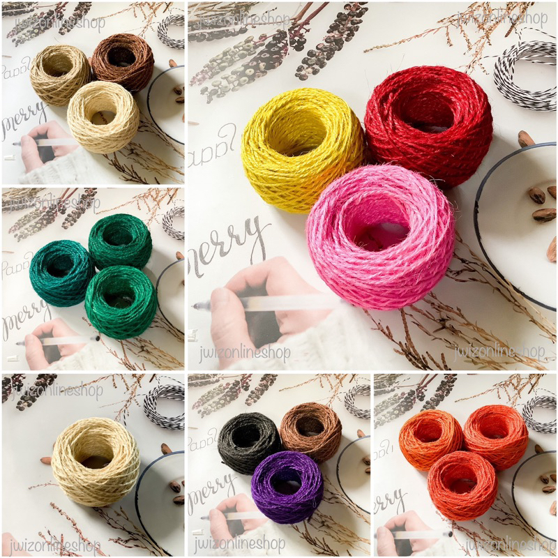 JWIZ 50Meters per Roll Jute Twine Jute String Abaca Twine String for