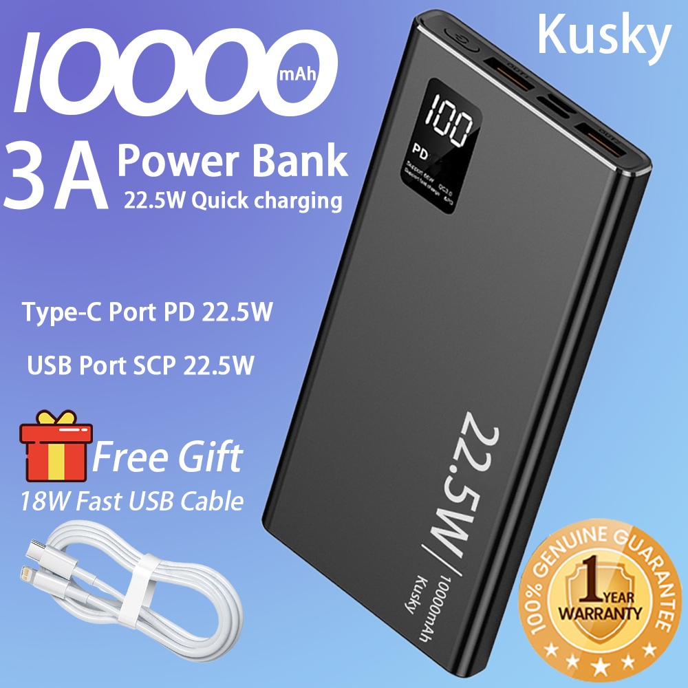 Kusky PB01 Power bank 10000mAh PD22.5W QC 3.0 Fast Charge Dual USB 22