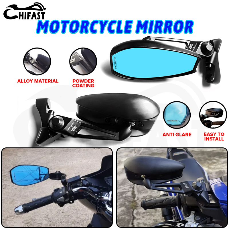 Street King Motorcycle Side Mirror Adjustable Blue Lens Motorcycle Rear