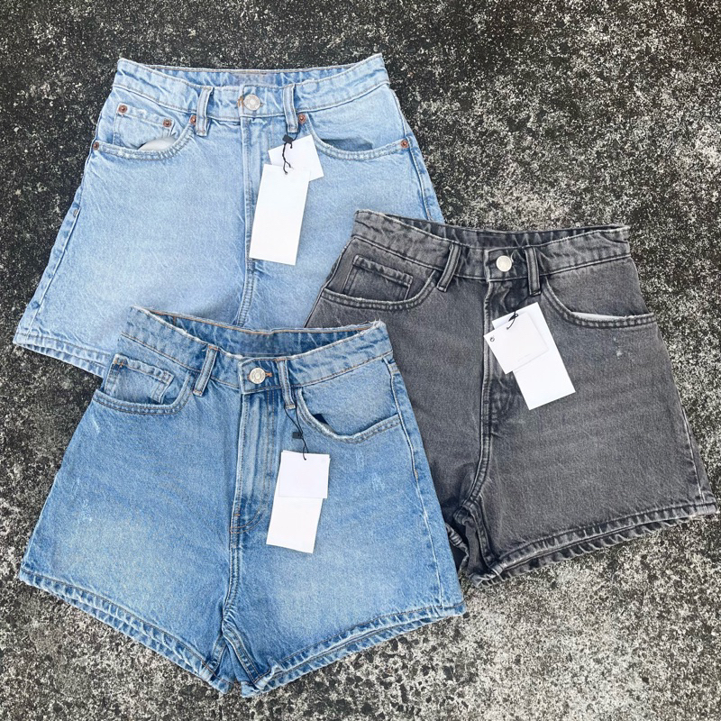 Zara Bermuda Ultra Highwaist Mom Shorts (Shorter Length) | Shopee ...