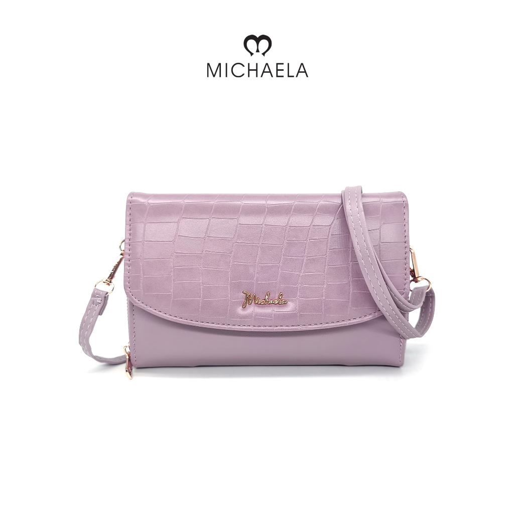 MICHAELA Sling Bag for Girls Women Crocodile Pattern Flap Detachable Strap Clutch Bag MSB30001 2W Shopee Philippines