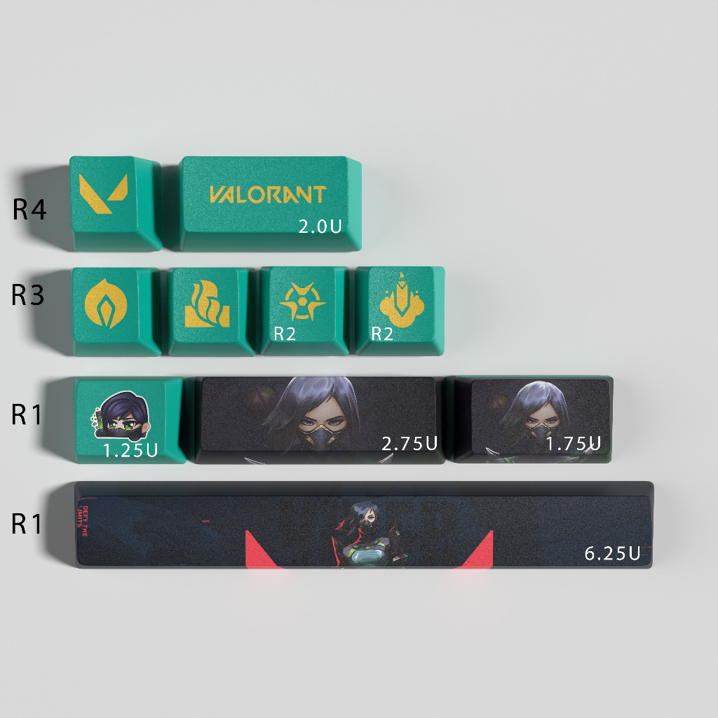 Valorant Viper Custom PBT dye 10 keys OEM Profile Mechanical Keyboard