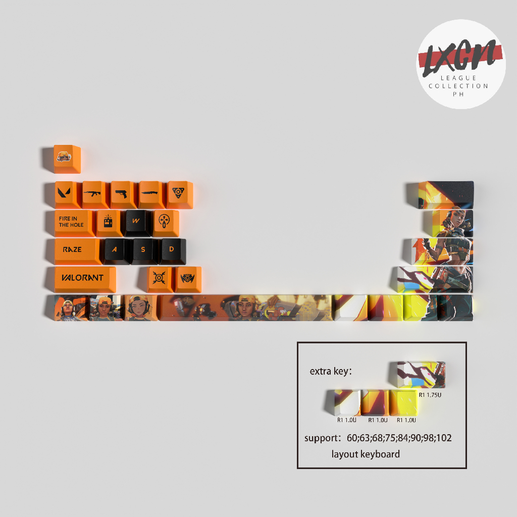 Valorant Raze Custom PBT dye 29 keys OEM Profile Mechanical Keyboard
