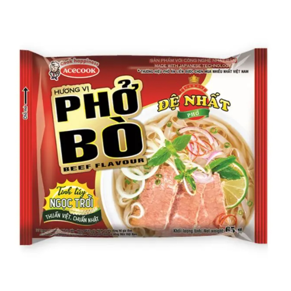 Acecook De Nhat Rice Noodles Beef Flavor 65g (pack) Shopee Philippines