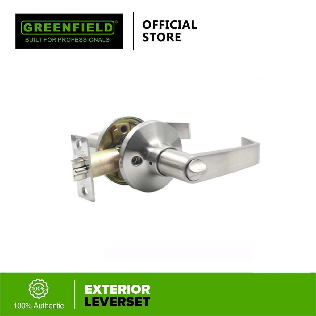 Greenfield Exterior Leverset Satin Stainless Steel Finish (US32D