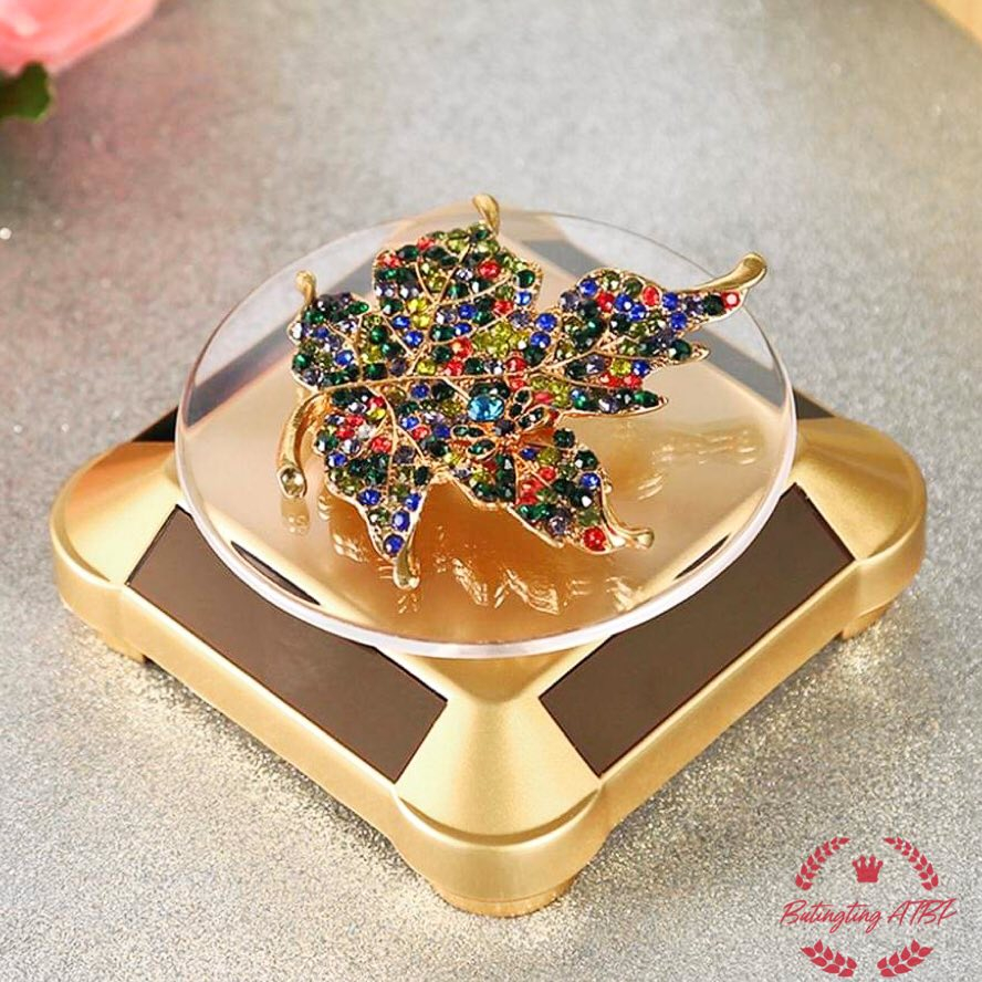 360 Rotating Solar Display Stand Turntable Display for Jewelry Ring ...