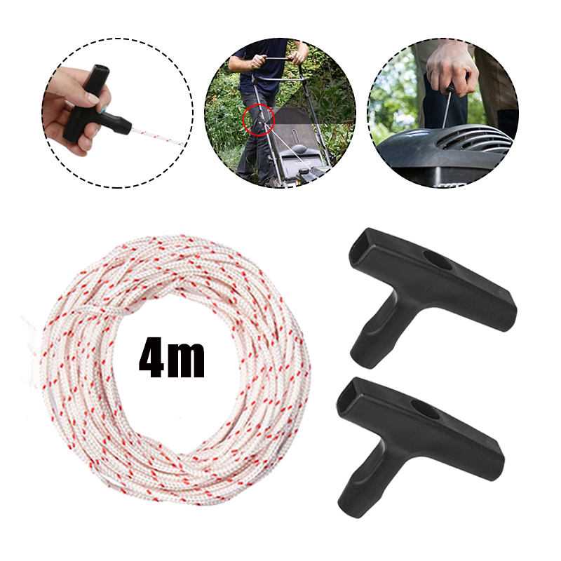 Starter Rope 4-Meter Pull Cord with 2 Starter Handle Replacement,for ...