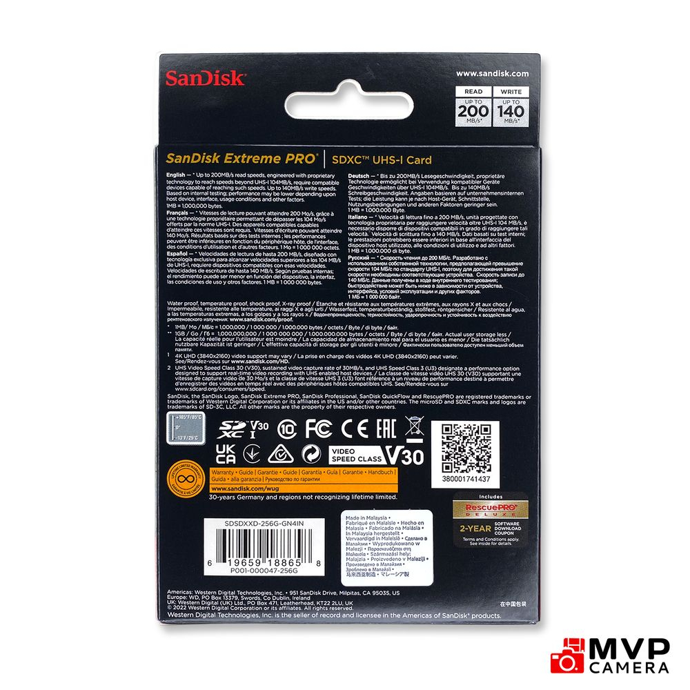 [NEW MODEL 200MB/s] Sandisk Extreme Pro SD card 256GB SDSDXXD-256G ...