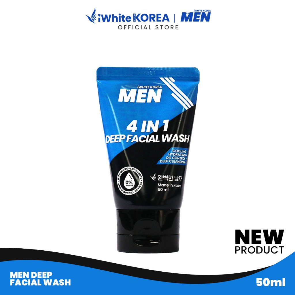 MEN by iWhite Korea 4 in 1 Deep Facial Wash 50ml Control Oil Hydrates ...