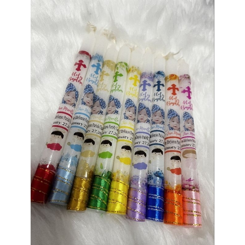 Personalized Candle for Christening/Baptism/Debut with Ribbon minimum