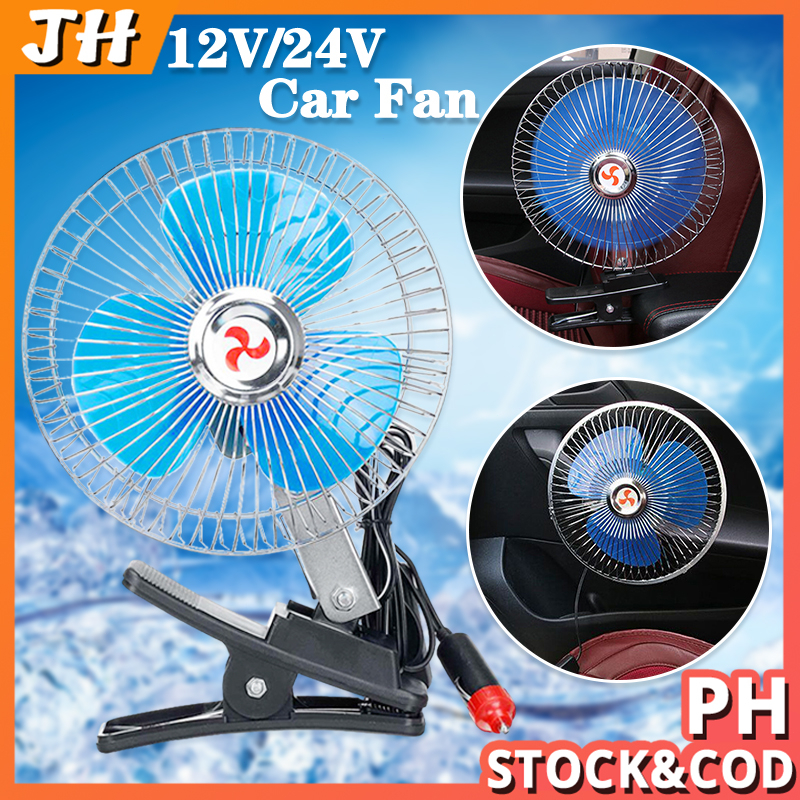12V 24V Portable Cooling Car Fan Mini Vehicle Cooler Window Dashboard