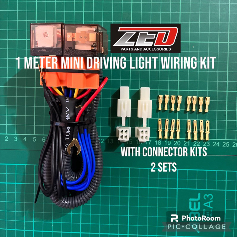 ZED Mini Driving Light Wiring Kit 1 Meter 2RelayFuse Harness (1) Set