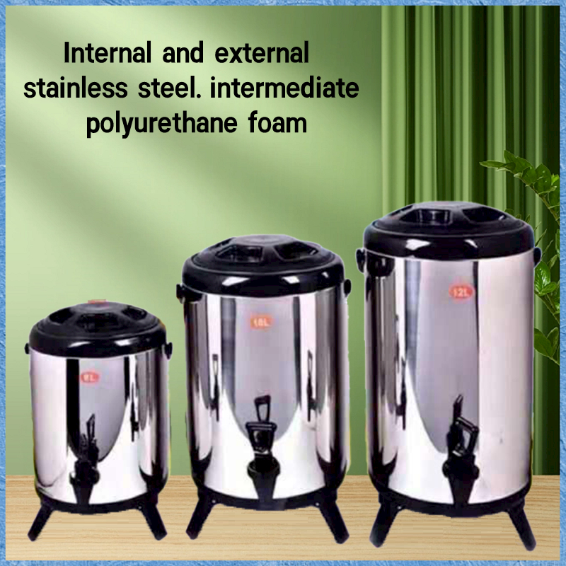 Milk tea bucket 8L/10L/12L Stainless steel double insulated bucket milk ...