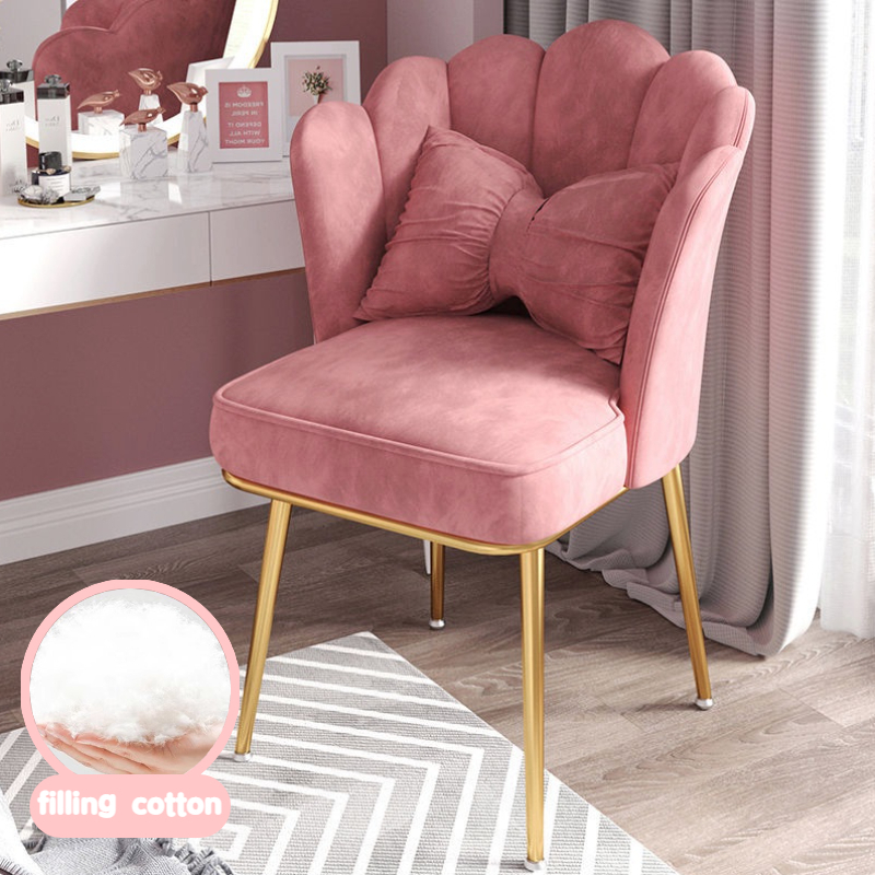 Nordic Chair Modern Design Monoblock Chair HighGrade Leather Pink