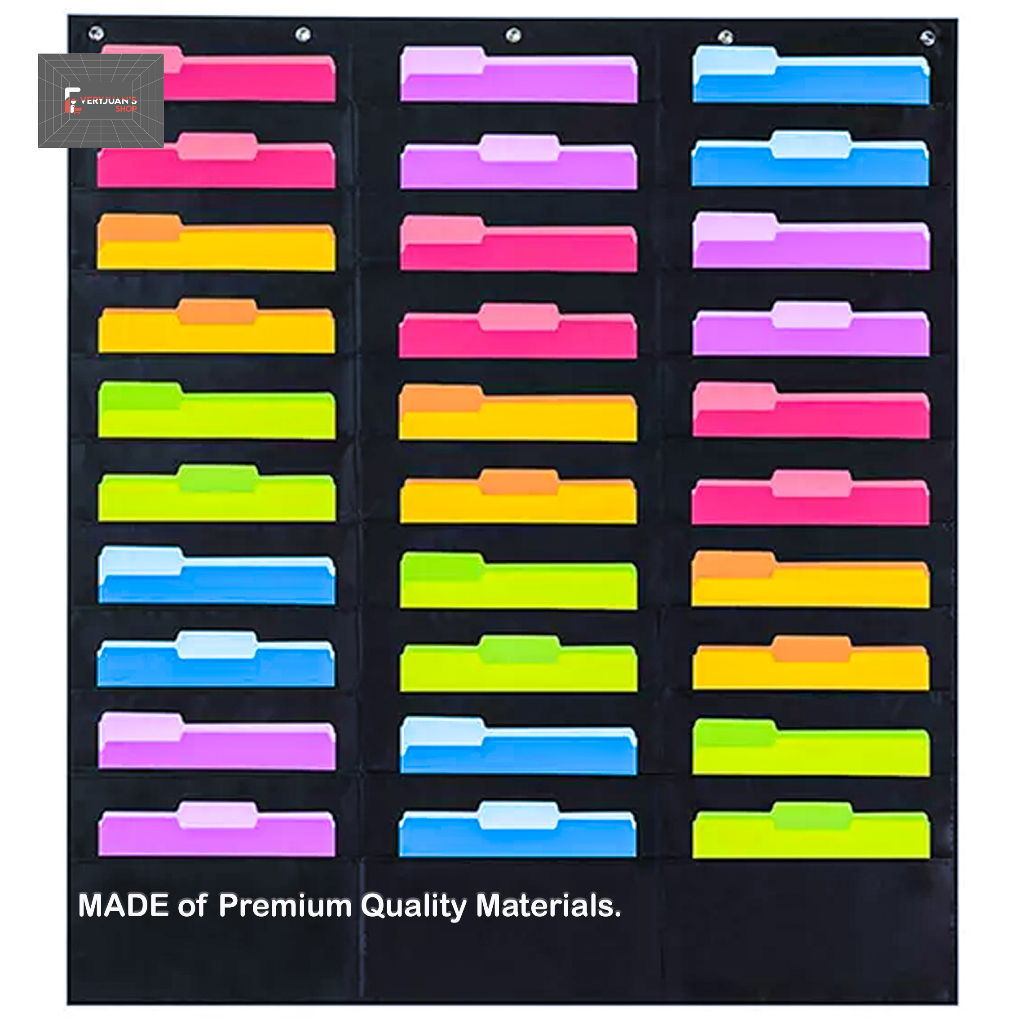 10 / 30 Pockets Hanging File Folder Space Saver Storage Pocket Chart