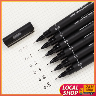 Sipa 10 Pcs/Set Color Pens Fine Tip 0.38mm Slim Plastic Fineliner Hook Line  Pen