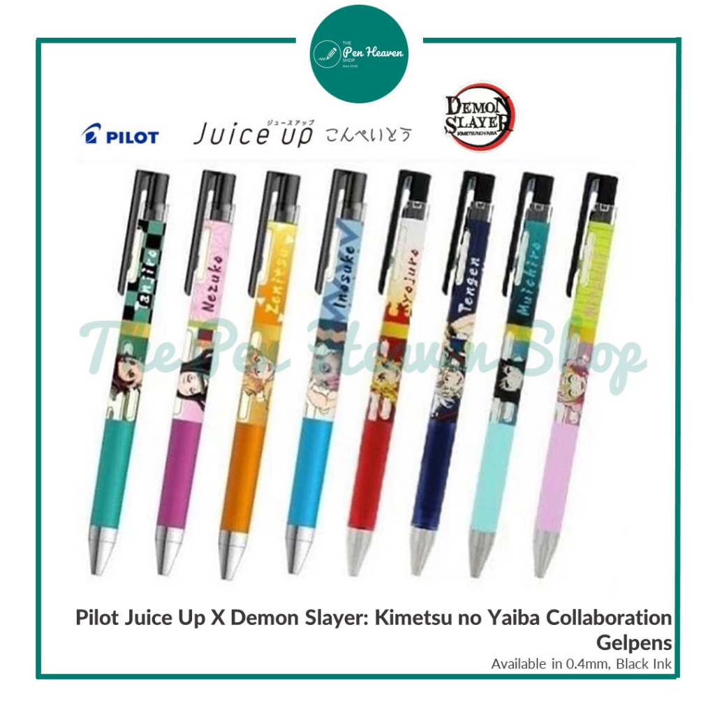 Pilot Juice Up X Demon Slayer Kimetsu no Yaiba Collaboration Gelpens