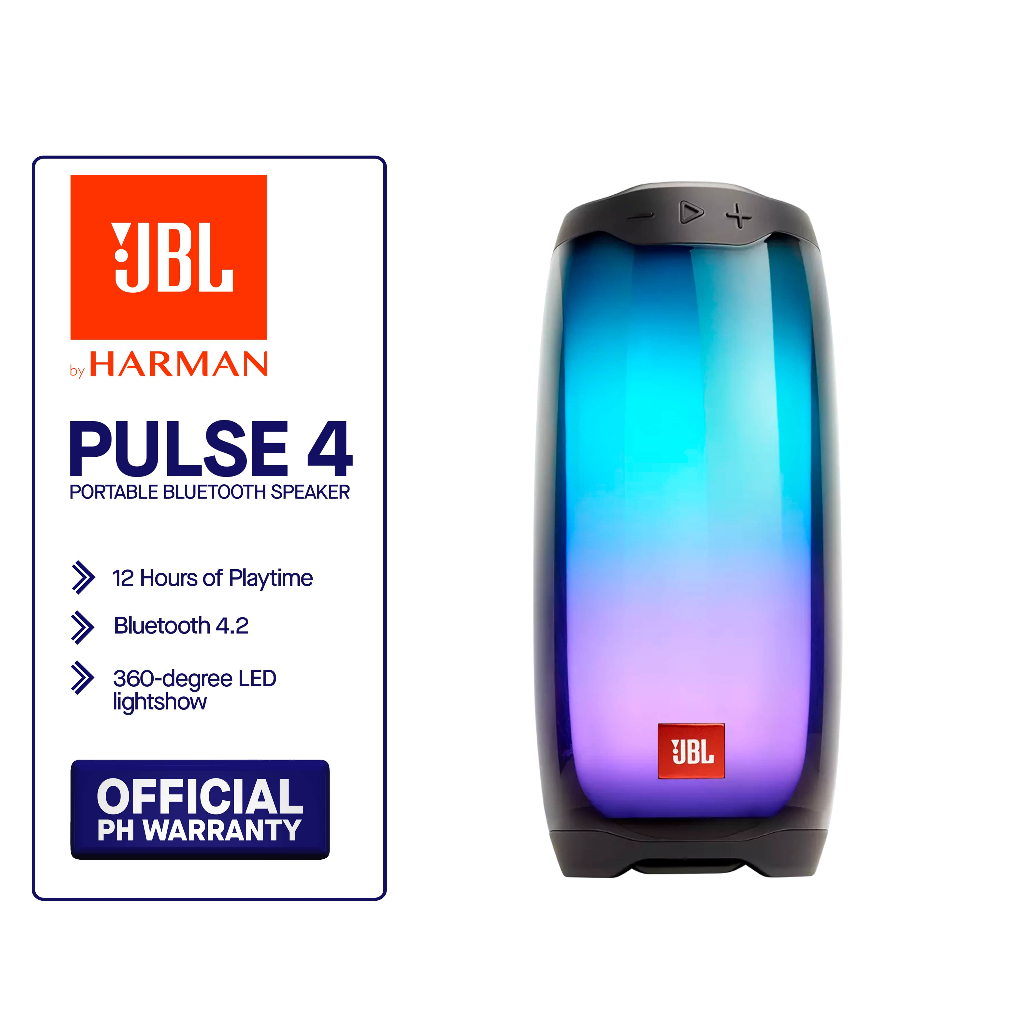JBL Pulse 4 Portable Bluetooth Speaker - Black (Open Box) - 360° LED Light Show