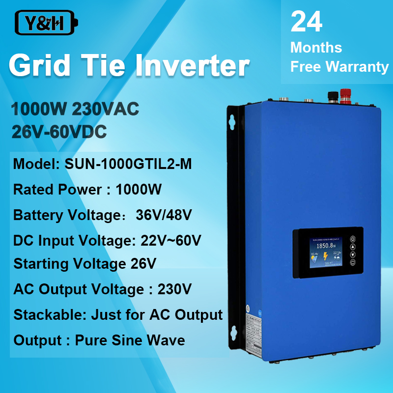 Y&H 1000W Grid Tie Inverter Stackable with Power Limiter Sensor DC26