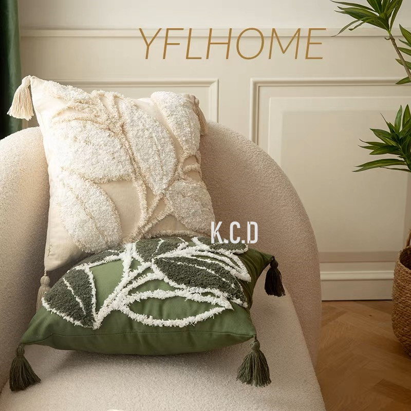 Abstract Boho Throw Pillow Covers 45cm*45cm, Decorative Floral Tufted