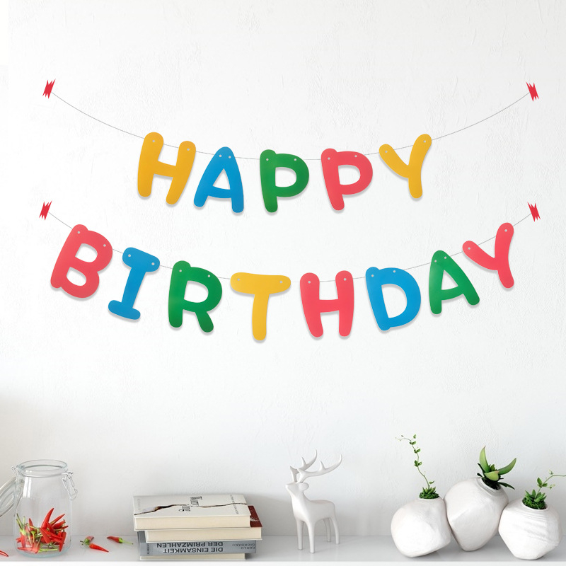 Color Fonts Colorful Happy birthday letters party decorations Paper ...