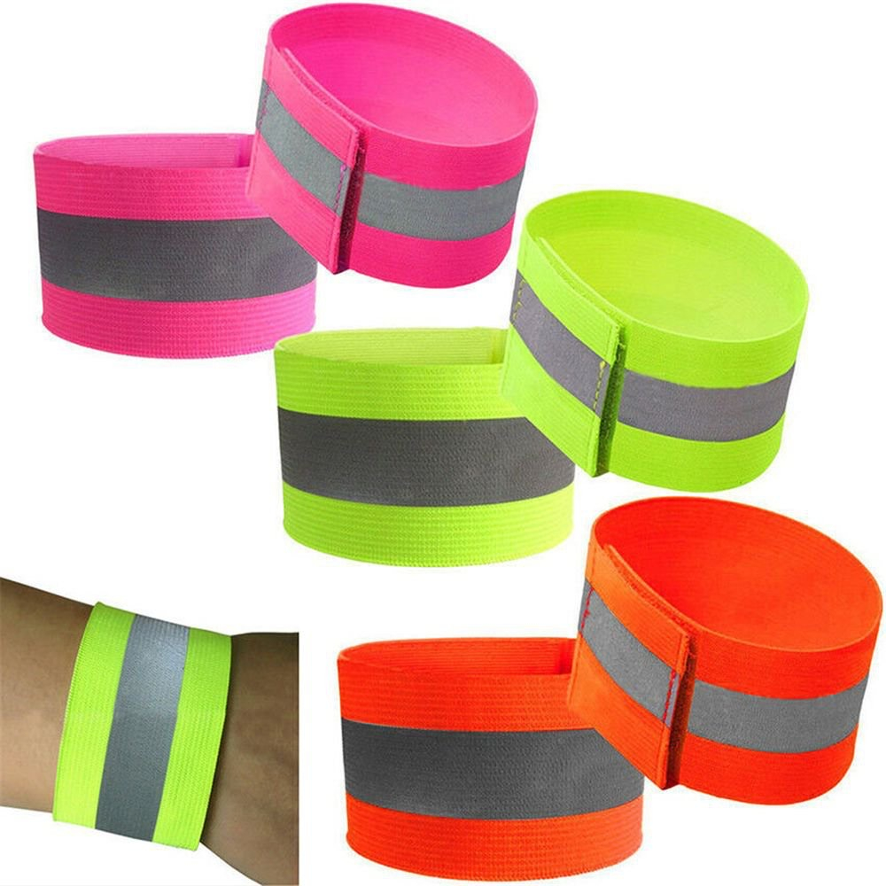 Reflective Bands Elasticated Armband Wristband Ankle Leg Strap Safety ...