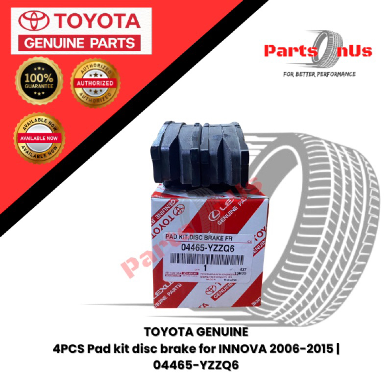 Toyota Genuine 4PCS Pad kit disc brake for INNOVA 20062015 04465
