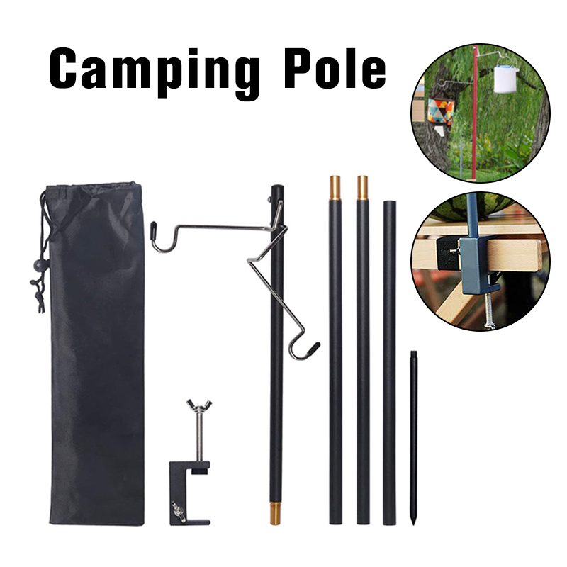Portable Camping Folding Lamp Pole Outdoor Lamp Post Hanging Light