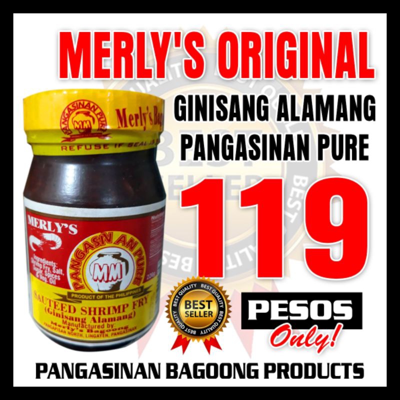 Pure and Authentic Ginisang Alamang MM Merly's 220g | Shopee Philippines