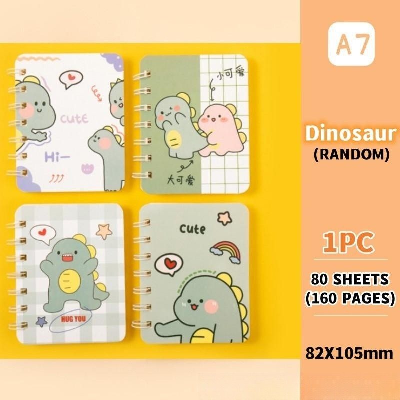 A7 Cartoon Coil Notepad Flip Mini Cute Spiral Notebook Cartoon Diary ...