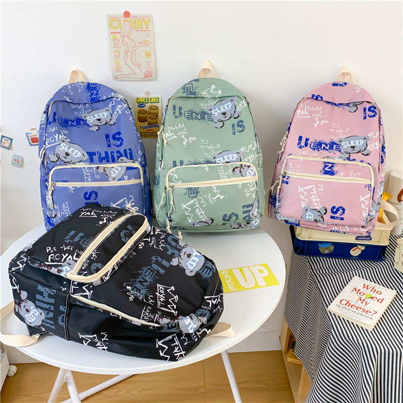 JNK #X3505 Fashion Backpack Letter Graphic Design Student Backpack ...
