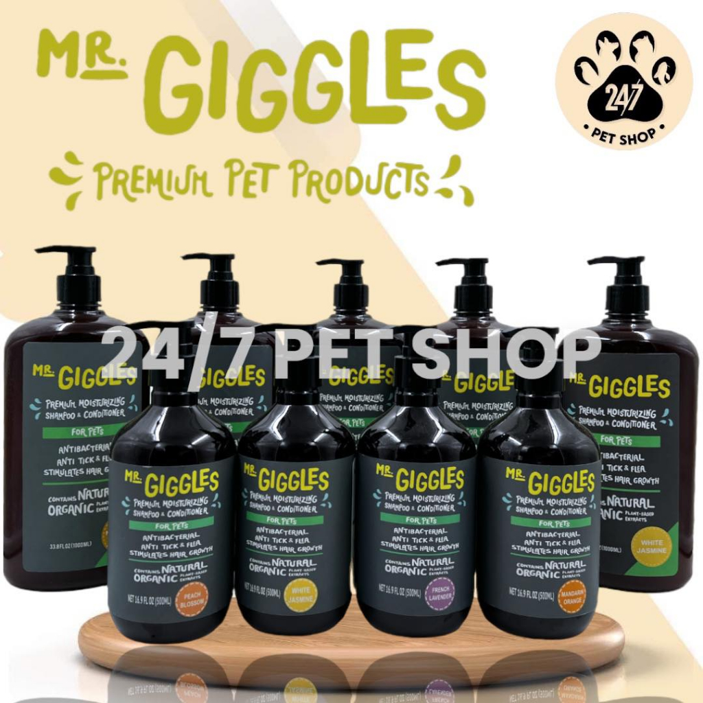1L Mr. Giggles Dog Shampoo Conditioner AntiTick & Flea 24/7 Pet Shop