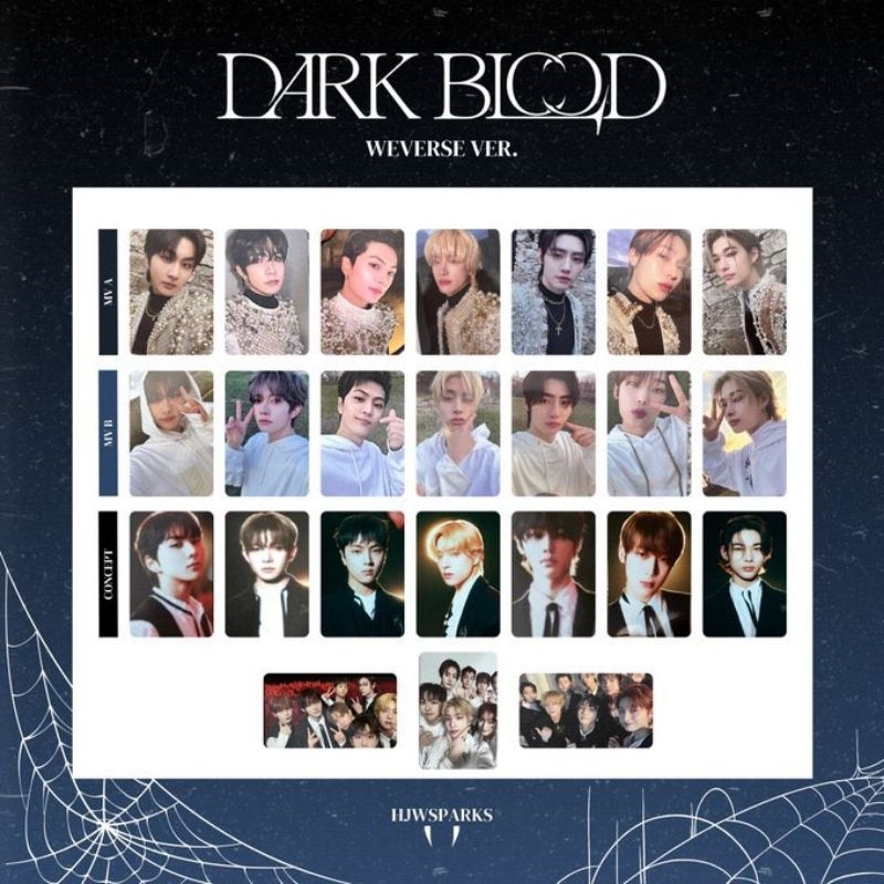 OFFICIAL ENHYPEN Dark Blood Weverse hoodie pearl concept Photocard PC