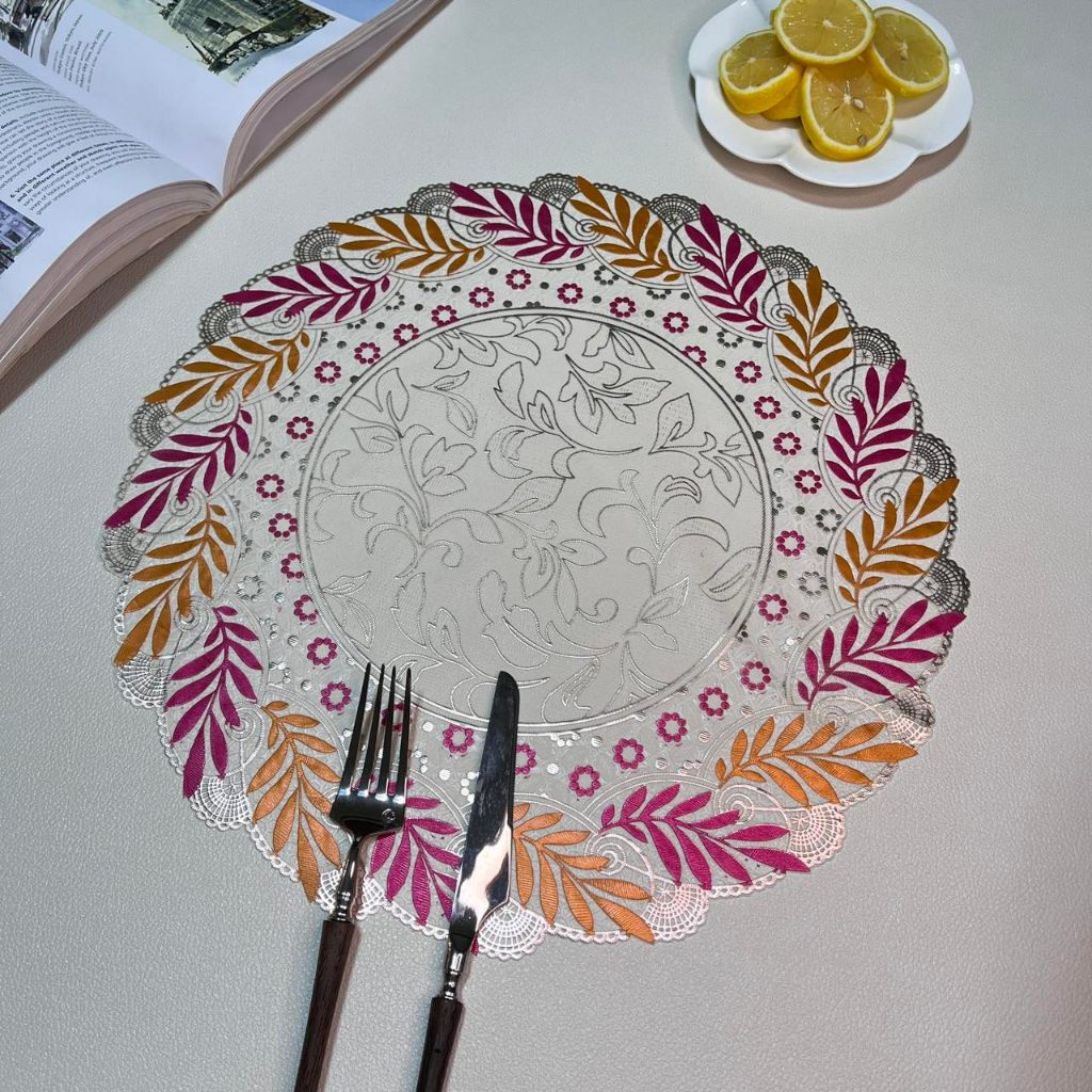 38CM Round Placemat Waterproof PVC Dinning Table Plate Mat Vase Mat